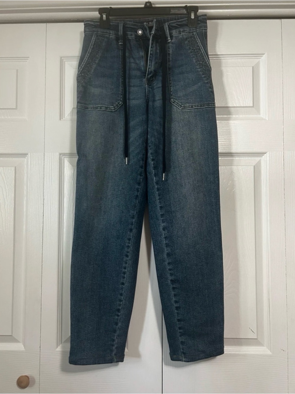 Judy Blue Size 3/26 High Rise Wide Leg Utility Jeans Drawstring Waist